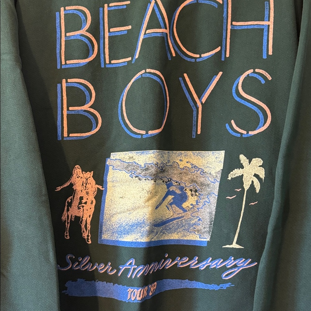 Daydreamer Forest Green Beach Boys Crewneck Sweater - Picture 3 of 5